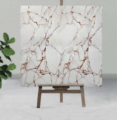 white UV Coated Real Marble Tile Designed with Gray and Marun Color wall Stickers, Self Adhesive And Washable Wall Stickers For Wall Decoration (60 CM x 60 CM) ( Set Of 05 )(MS-34)