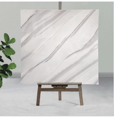 White and black line UV Coated Real Marble Tile Designed wall Stickers, Self Adhesive And Washable Wall Stickers For Wall Decoration (60 CM x 60 CM) ( Set Of 05 )(MS-56)