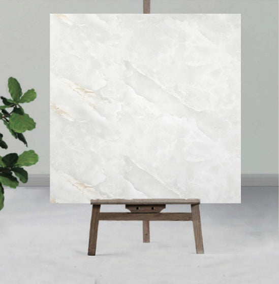Pastel And light Brown UV Coated Real Marble Tile Designed wall Stickers, Self Adhesive And Washable Wall Stickers For Wall Decoration (60 CM x 60 CM) ( Set Of 05 )(MS-53)