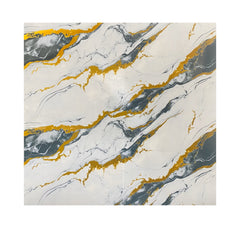 white with Gold & Gray Veining shaded UV Coated Real Marble Tile Designed wall Stickers, Self Adhesive And Washable Wall Stickers For Wall Decoration (60 CM x 60 CM) ( Set Of 05 )(MS-63)