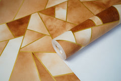 Dark Brown Abstract Design with Golden pattern Wallpapers 3D  Design Not Self Adhesive 53 Cm X 1000 Cm for PVC Vinyl Coated for  Wall Bedroom Living Room Latest Stylish for Home Decoration (Dark Brown Design  & Golden  , 57 Sqft Roll) (NW-07)