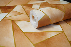 Dark Brown Abstract Design with Golden pattern Wallpapers 3D  Design Not Self Adhesive 53 Cm X 1000 Cm for PVC Vinyl Coated for  Wall Bedroom Living Room Latest Stylish for Home Decoration (Dark Brown Design  & Golden  , 57 Sqft Roll) (NW-07)