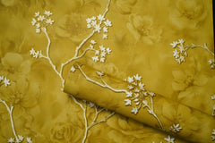 Dark Brown Damask Design  with White Flower Design Wallpaper Not Self Adhesive 53 Cm X 1000 Cm for PVC Vinyl Coated for  Wall Bedroom Living Room Latest Stylish for Home Decoration (Dark Brown & White, 57 Sqft Roll) (NW-10)