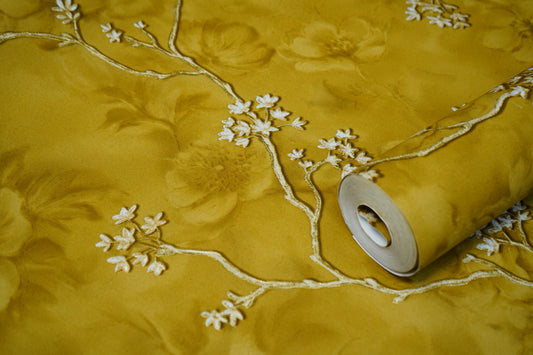 Dark Brown Damask Design  with White Flower Design Wallpaper Not Self Adhesive 53 Cm X 1000 Cm for PVC Vinyl Coated for  Wall Bedroom Living Room Latest Stylish for Home Decoration (Dark Brown & White, 57 Sqft Roll) (NW-10)