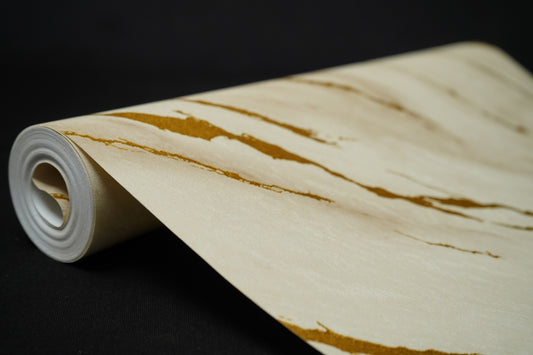 Off White Marble Finish  With  Golden  Abstract Design Wallpaper  Not Self Adhesive 53 Cm X 1000 Cm for PVC Vinyl Coated for  Bedroom Living Room Latest Stylish for Home Decoration (Off White , Golden  , 57 Sqft Roll) (NW-20)