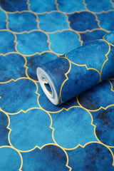 Navy Blue Abstract Design Wallpaper Not Self Adhesive 53 Cm X 1000 Cm for PVC Vinyl Coated for  Wall Bedroom Living Room Latest Stylish for Home Decoration (Navy Blue, 57 Sqft Roll) (NW-16)