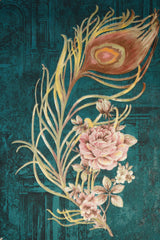 Dark Blue with Multicolor Feather on it  Not Self Adhesive 53 Cm X 1000 Cm for PVC Vinyl Coated for  Wall Bedroom Living Room Latest Stylish for Home Decoration (Blue & Cream , 57 Sqft Roll) (NW-13)