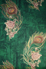 Light Turquoise with Multicolor Feather On It  Not Self Adhesive 53 Cm X 1000 Cm for PVC Vinyl Coated for  Wall Bedroom Living Room Latest Stylish for Home Decoration (Turquoise, 57 Sqft Roll) (NW-14)