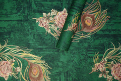 Light Turquoise with Multicolor Feather On It  Not Self Adhesive 53 Cm X 1000 Cm for PVC Vinyl Coated for  Wall Bedroom Living Room Latest Stylish for Home Decoration (Turquoise, 57 Sqft Roll) (NW-14)