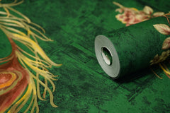 Light Turquoise with Multicolor Feather On It  Not Self Adhesive 53 Cm X 1000 Cm for PVC Vinyl Coated for  Wall Bedroom Living Room Latest Stylish for Home Decoration (Turquoise, 57 Sqft Roll) (NW-14)