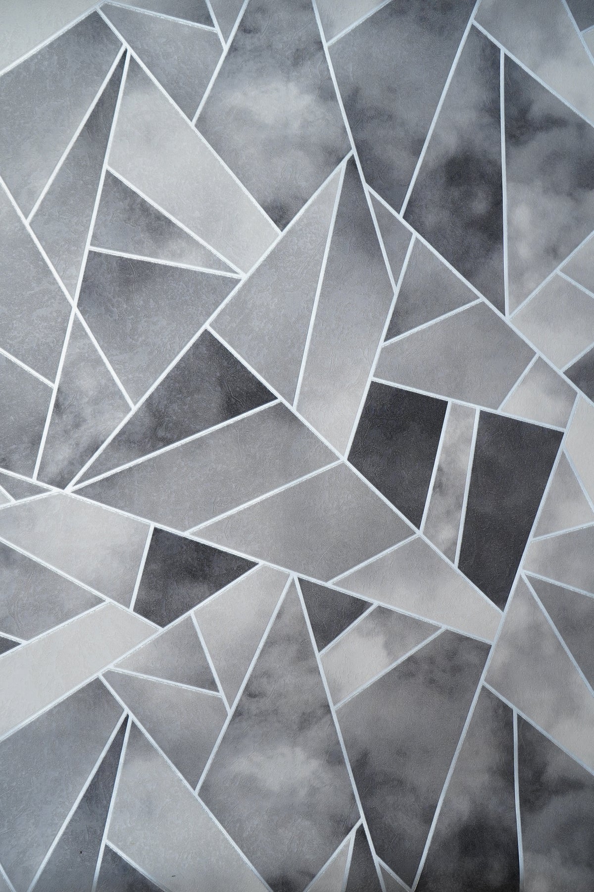 Grey Abstract Pattern  with Silver Lines on it  3D  Design Not Self Adhesive 53 Cm X 1000 Cm for PVC Vinyl Coated for Wall Bedroom Living Room Latest Stylish for Home Decoration (Grey & Green, 57 Sqft Roll) (NW-22)