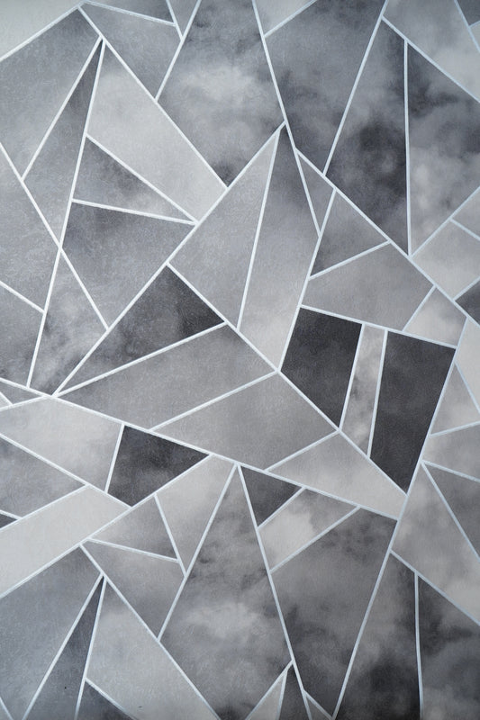 Grey Abstract Pattern  with Silver Lines on it  3D  Design Not Self Adhesive 53 Cm X 1000 Cm for PVC Vinyl Coated for Wall Bedroom Living Room Latest Stylish for Home Decoration (Grey & Green, 57 Sqft Roll) (NW-22)