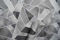 Grey Abstract Pattern  with Silver Lines on it  3D  Design Not Self Adhesive 53 Cm X 1000 Cm for PVC Vinyl Coated for Wall Bedroom Living Room Latest Stylish for Home Decoration (Grey & Green, 57 Sqft Roll) (NW-22)