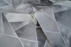 Grey Abstract Pattern  with Silver Lines on it  3D  Design Not Self Adhesive 53 Cm X 1000 Cm for PVC Vinyl Coated for Wall Bedroom Living Room Latest Stylish for Home Decoration (Grey & Green, 57 Sqft Roll) (NW-22)