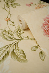 Floral Pattern  Wallpaper  Not Self Adhesive 53 Cm X 1000 Cm for PVC Vinyl Coated for  Wall Bedroom Living Room Latest Stylish for Home Decoration (Cream & Multicolor , 57 Sqft Roll) (NW-31)