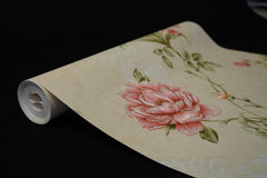 Floral Pattern  Wallpaper  Not Self Adhesive 53 Cm X 1000 Cm for PVC Vinyl Coated for  Wall Bedroom Living Room Latest Stylish for Home Decoration (Cream & Multicolor , 57 Sqft Roll) (NW-31)