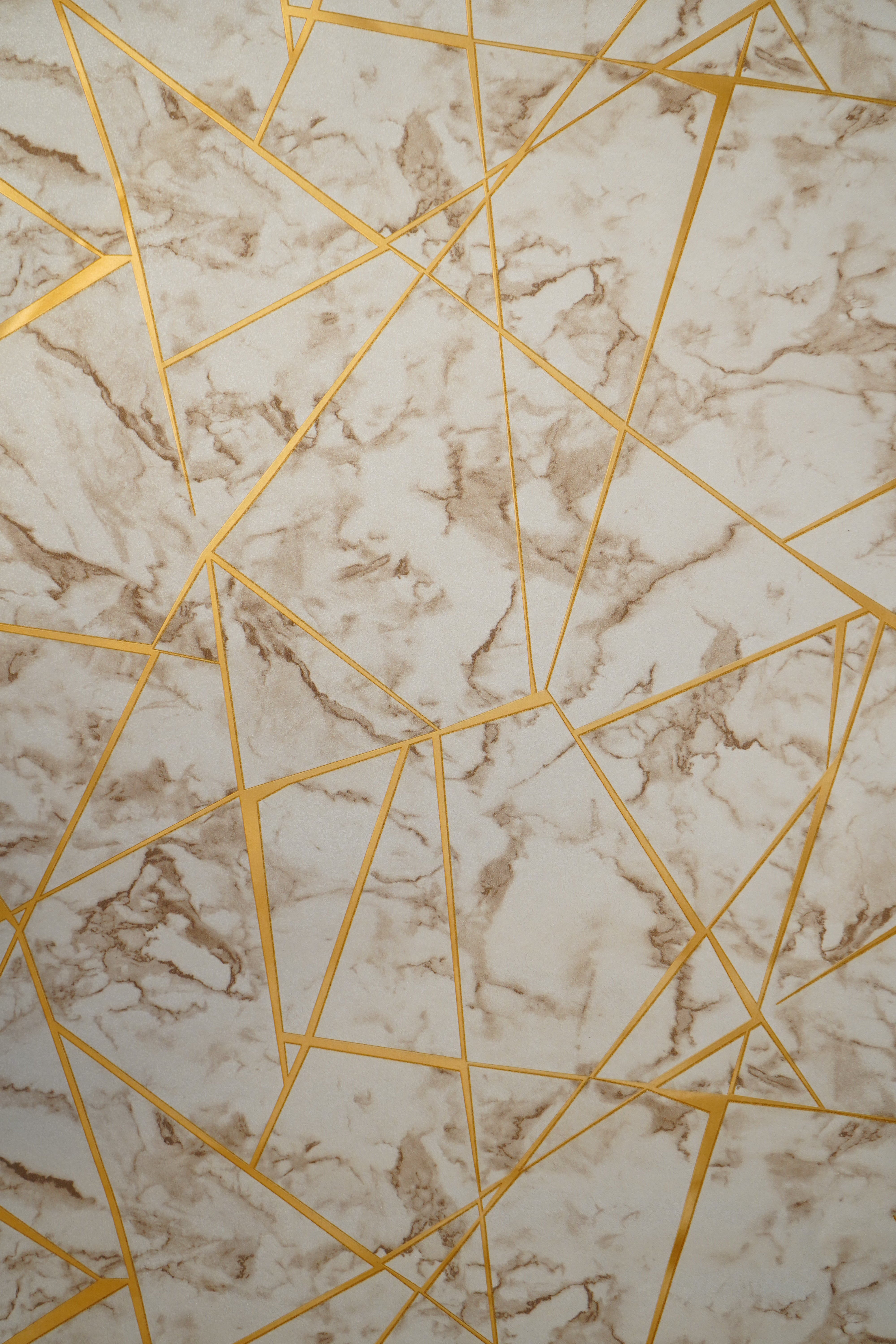 Marble Finish  with Golden Stripes  Design Not Self Adhesive 53 Cm X 1000 Cm for PVC Vinyl Coated for  Wall Bedroom Living Room Latest Stylish for Home Decoration (Off White , Golden , 57 Sqft Roll) (NW-33)