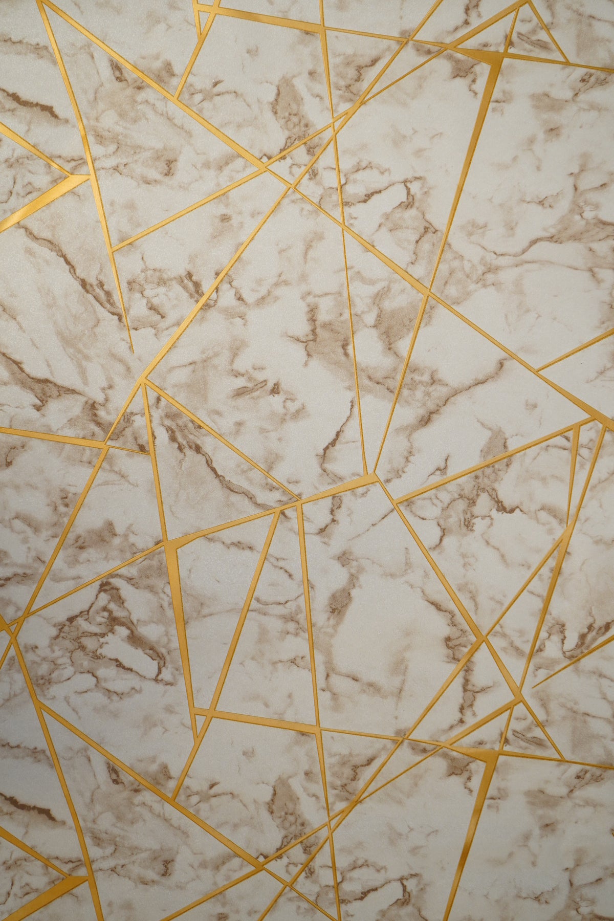 Marble Finish  with Golden Stripes  Design Not Self Adhesive 53 Cm X 1000 Cm for PVC Vinyl Coated for  Wall Bedroom Living Room Latest Stylish for Home Decoration (Off White , Golden , 57 Sqft Roll) (NW-33)