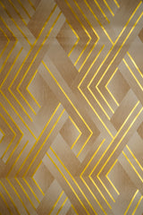 Light Brown  3D Pattern with Golden Lines on it  Not Self Adhesive 53 Cm X 1000 Cm for PVC Vinyl Coated for Wall Bedroom Living Room Latest Stylish for Home Decoration (Light Brown , Golden ,  57 Sqft Roll) (NW-21)
