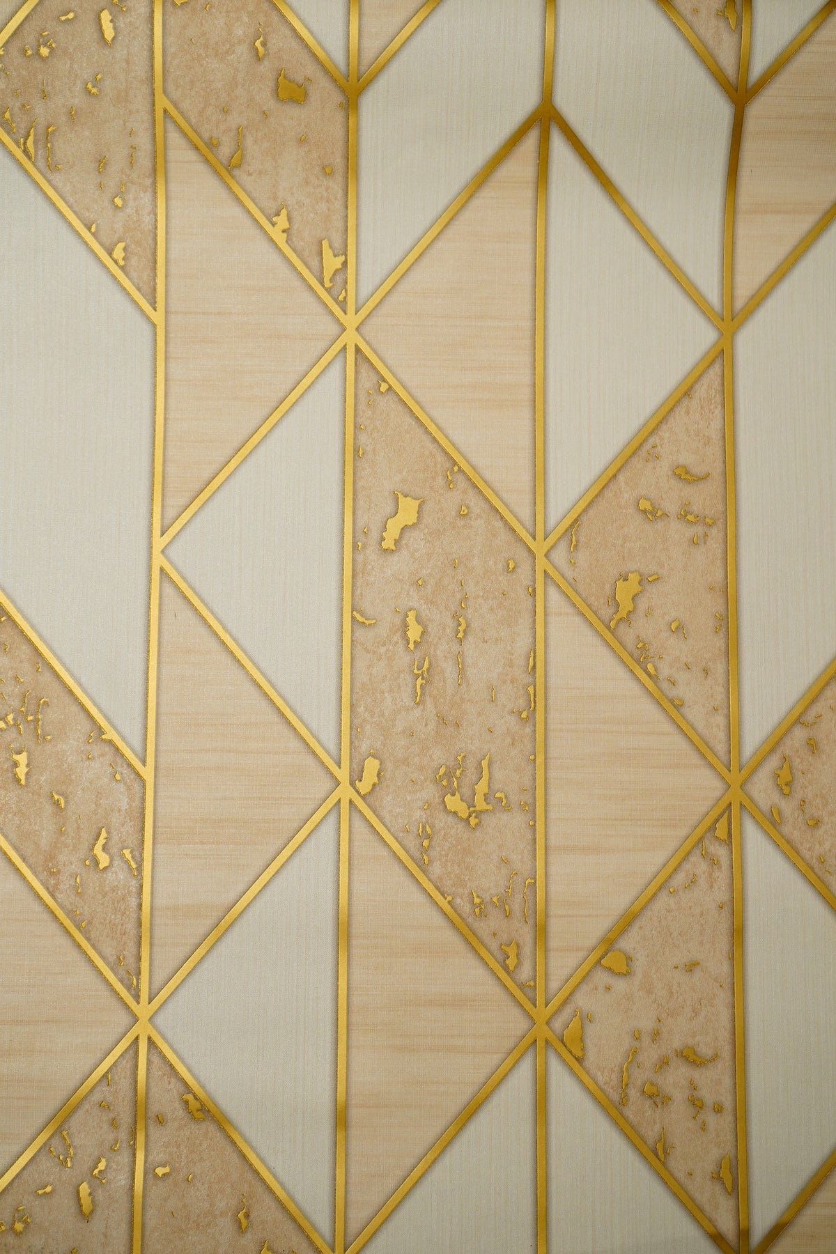 Light Brown Abstract  Design with Golden pattern Wallpapers  Design Not Self Adhesive 53 Cm X 1000 Cm for PVC Vinyl Coated for  Wall Bedroom Living Room Latest Stylish for Home Decoration (Light Brown & Golden  , 57 Sqft Roll) (NW-05)