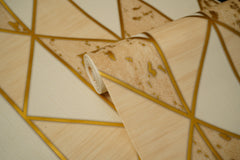 Light Brown Abstract  Design with Golden pattern Wallpapers  Design Not Self Adhesive 53 Cm X 1000 Cm for PVC Vinyl Coated for  Wall Bedroom Living Room Latest Stylish for Home Decoration (Light Brown & Golden  , 57 Sqft Roll) (NW-05)