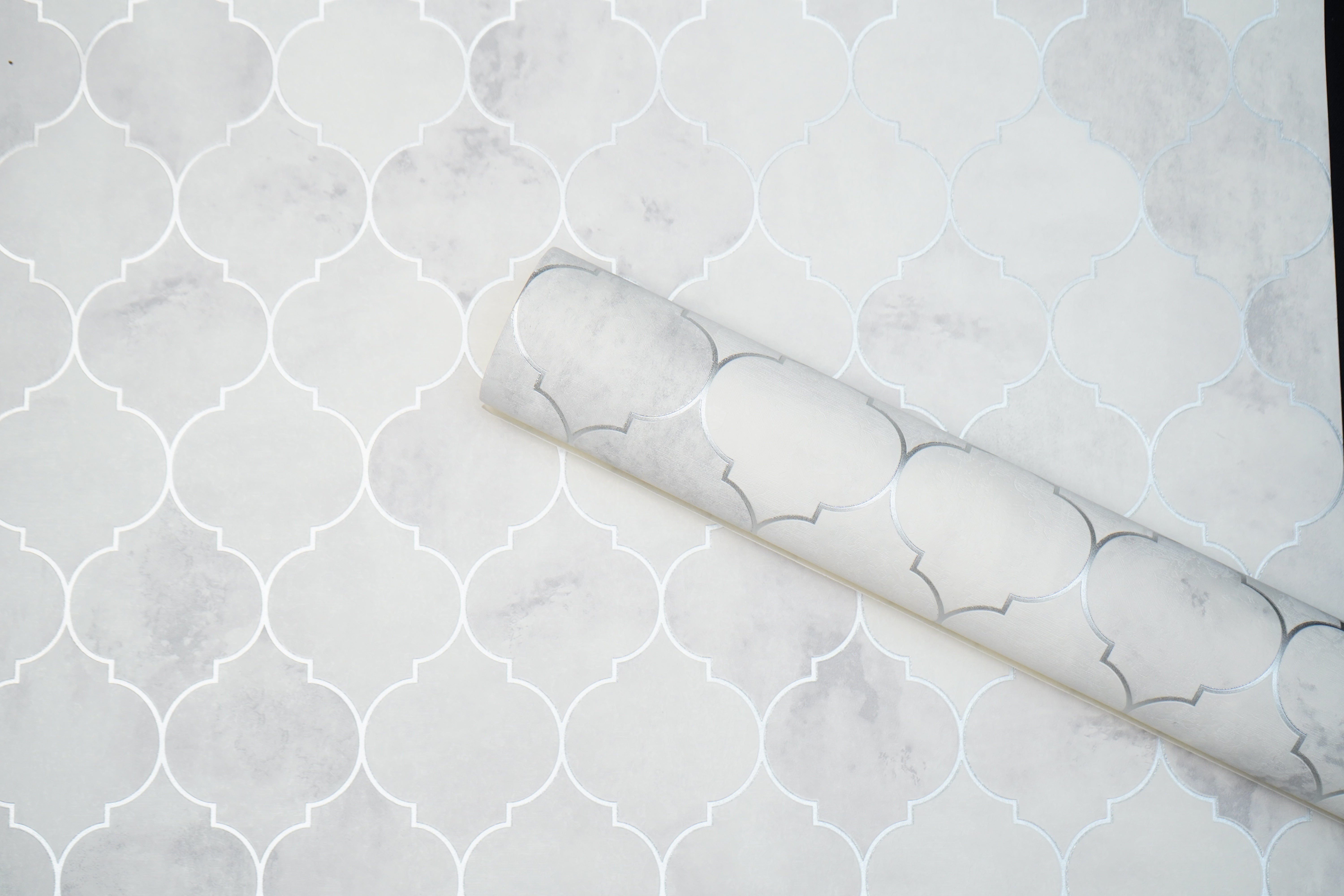 White Abstract Design Wallpaper Not Self Adhesive 53 Cm X 1000 Cm for PVC Vinyl Coated for  Wall Bedroom Living Room Latest Stylish for Home Decoration (White, 57 Sqft Roll) (NW-15)