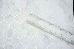 White Abstract Design Wallpaper Not Self Adhesive 53 Cm X 1000 Cm for PVC Vinyl Coated for  Wall Bedroom Living Room Latest Stylish for Home Decoration (White, 57 Sqft Roll) (NW-15)