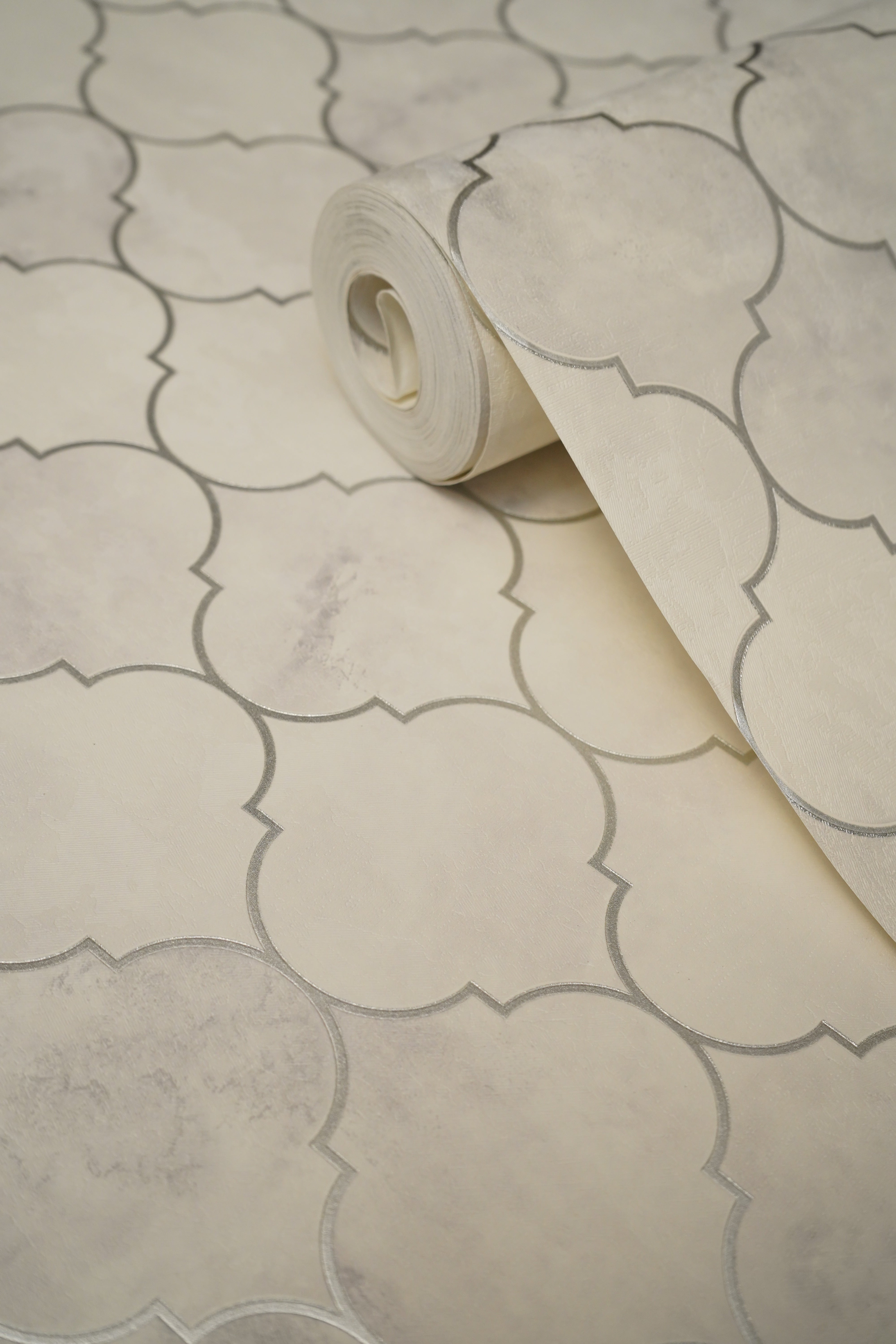 White Abstract Design Wallpaper Not Self Adhesive 53 Cm X 1000 Cm for PVC Vinyl Coated for  Wall Bedroom Living Room Latest Stylish for Home Decoration (White, 57 Sqft Roll) (NW-15)