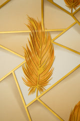 Golden Feather with Abstract  Design Not Self Adhesive 53 Cm X 1000 Cm for PVC Vinyl Coated for  Wall Bedroom Living Room Latest Stylish for Home Decoration (Golden , 57 Sqft Roll) (NW-39)