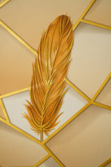 Light Cream Abstract with Golden Leaf  Design  Wallpapers  Design Not Self Adhesive 53 Cm X 1000 Cm for PVC Vinyl Coated for  Wall Bedroom Living Room Latest Stylish for Home Decoration (Light Cream & Golden  , 57 Sqft Roll) (NW-06)