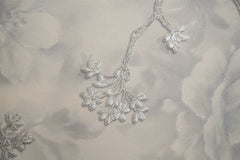 White Damask Design  with Silver Floral Design Not Self Adhesive 53 Cm X 1000 Cm for PVC Vinyl Coated for  Wall Bedroom Living Room Latest Stylish for Home Decoration (White & Silver , 57 Sqft Roll) (NW-36)