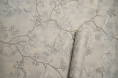 White Damask Design  with Silver Floral Design Not Self Adhesive 53 Cm X 1000 Cm for PVC Vinyl Coated for  Wall Bedroom Living Room Latest Stylish for Home Decoration (White & Silver , 57 Sqft Roll) (NW-36)