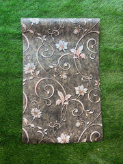 Grey Floral  Pattern   Not Self Adhesive 53 Cm X 1000 Cm for PVC Vinyl Coated for Wall Bedroom Living Room Latest Stylish for Home Decoration ( 57 Sqft Roll) (AW-08)