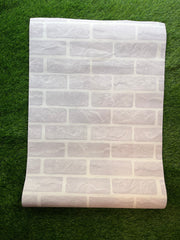 White Bricks  pattern  Not Self Adhesive 53 Cm X 1000 Cm for PVC Vinyl Coated for Wall Bedroom Living Room Latest Stylish for Home Decoration ( 57 Sqft Roll) (AW-12)