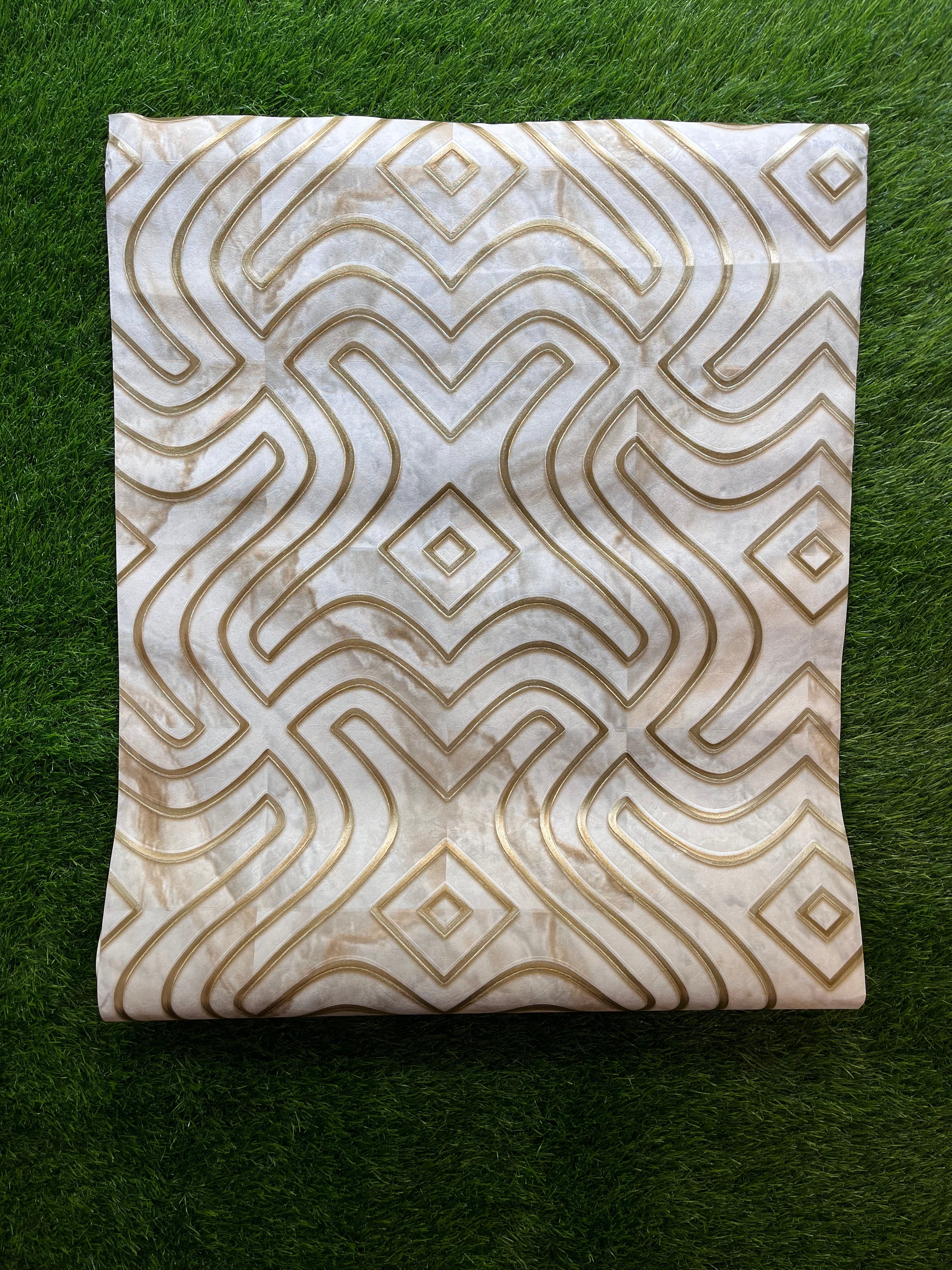 White Marble finish design with golden pattern Not Self Adhesive 53 Cm X 1000 Cm for PVC Vinyl Coated for Wall Bedroom Living Room Latest Stylish for Home Decoration ( 57 Sqft Roll) (AW-16)