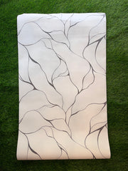 White with black Pattern Design Not Self Adhesive 53 Cm X 1000 Cm for PVC Vinyl Coated for Wall Bedroom Living Room Latest Stylish for Home Decoration ( 57 Sqft Roll) (AW-26)