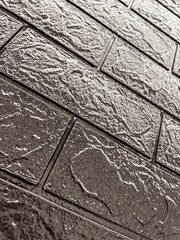 Infidecor Self-Adhesive Waterproof PE Foam 3D Wall Panels Wallpaper Sticker for Bathroom, Living Room, and Home Decoration Black (70 CM x 77 CM)(Set of 5)(FS-05)