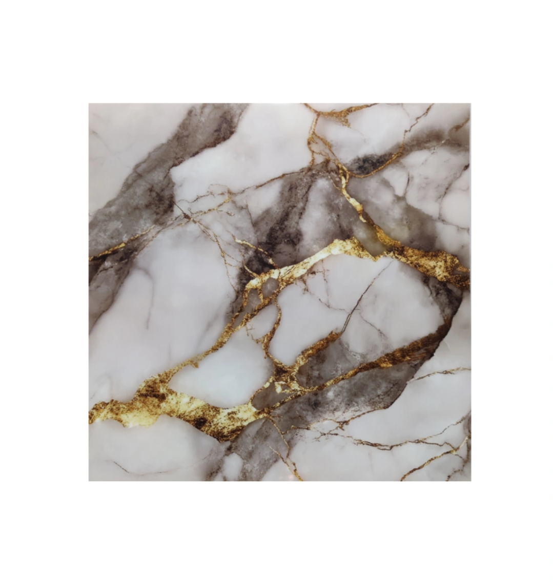 Purple & gold shaded UV Coated Real Marble Tile Designed wall Stickers, Self Adhesive And Washable Wall Stickers For Wall Decoration (60 CM x 60 CM) ( Set Of 05 )(MS-71)