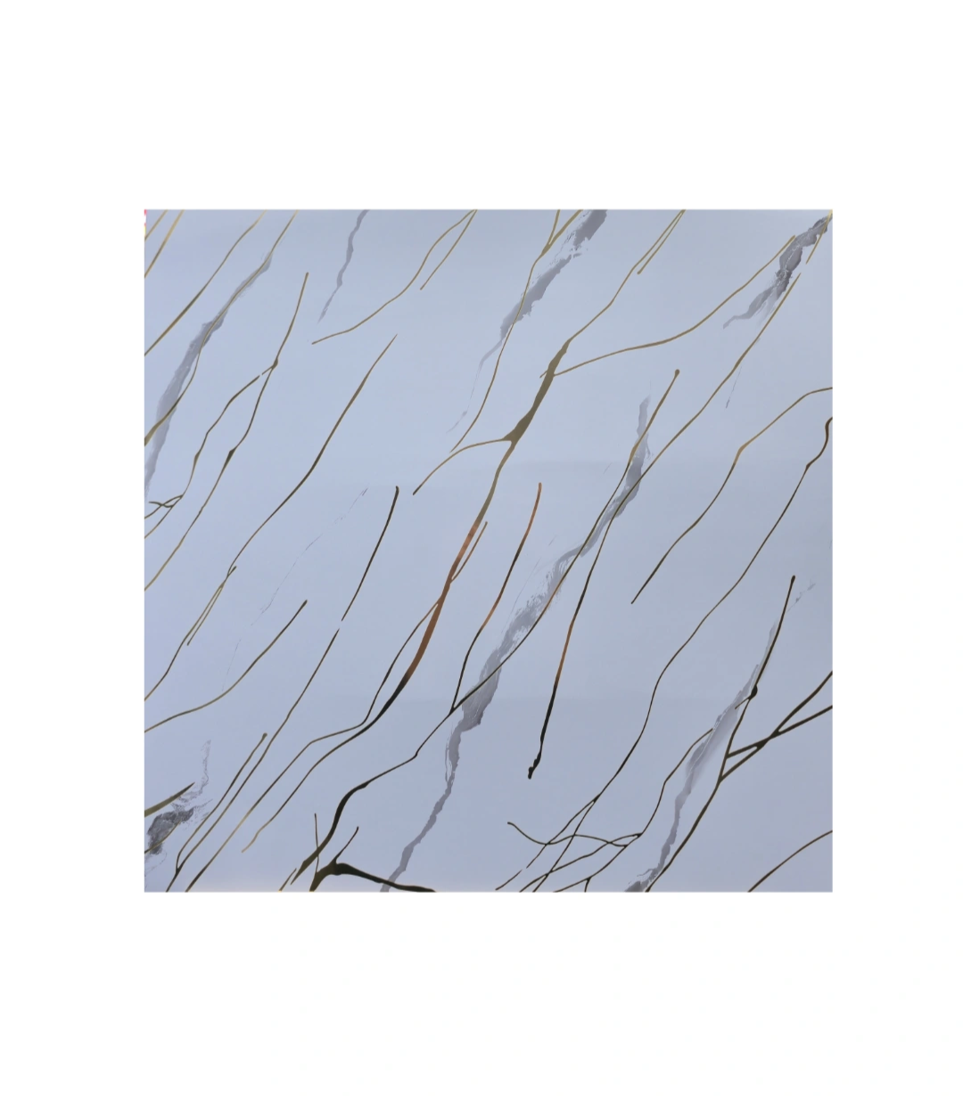 White & gold shaded UV Coated Real Marble Tile Designed wall Stickers, Self Adhesive And Washable Wall Stickers For Wall Decoration (60 CM x 60 CM) ( Set Of 05 )(MS-77)