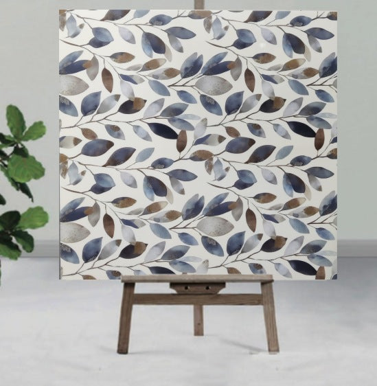 GARY Leaf UV Coated Real Marble Tile Designed wall Stickers, Self Adhesive And Washable Wall Stickers For Wall Decoration (60 CM x 60 CM) ( Set Of 05 )(MS-78)