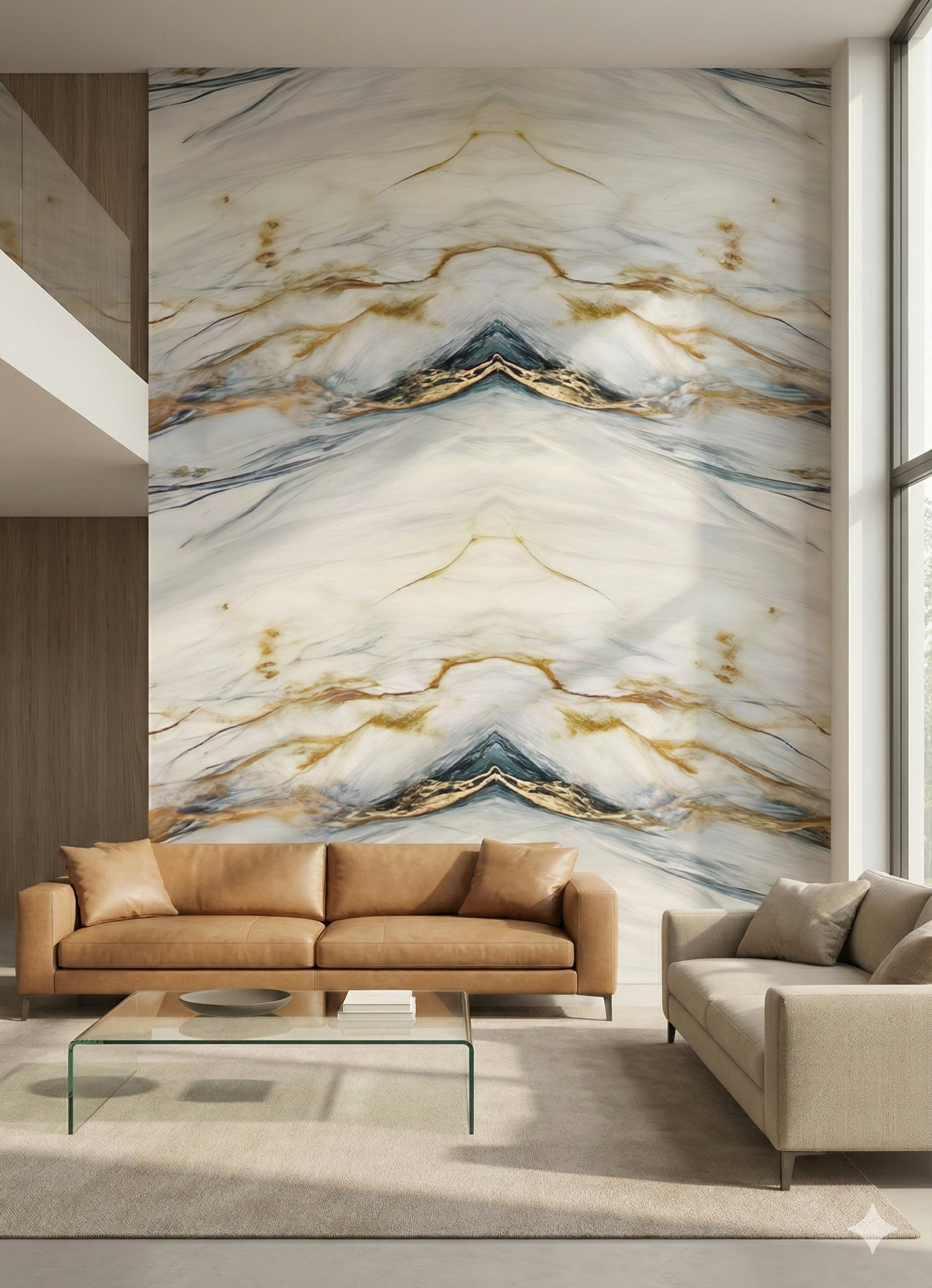 White & golden line  UV Coated  Self Adhesive Real Marble finished Wallpaper Roll For Hall, Bedroom, Hotel And Cafe Décor | Washable and Waterproof Marble Wallpaper Roll( Length 110 INCH x Width 48  INCH)(MSR-105)