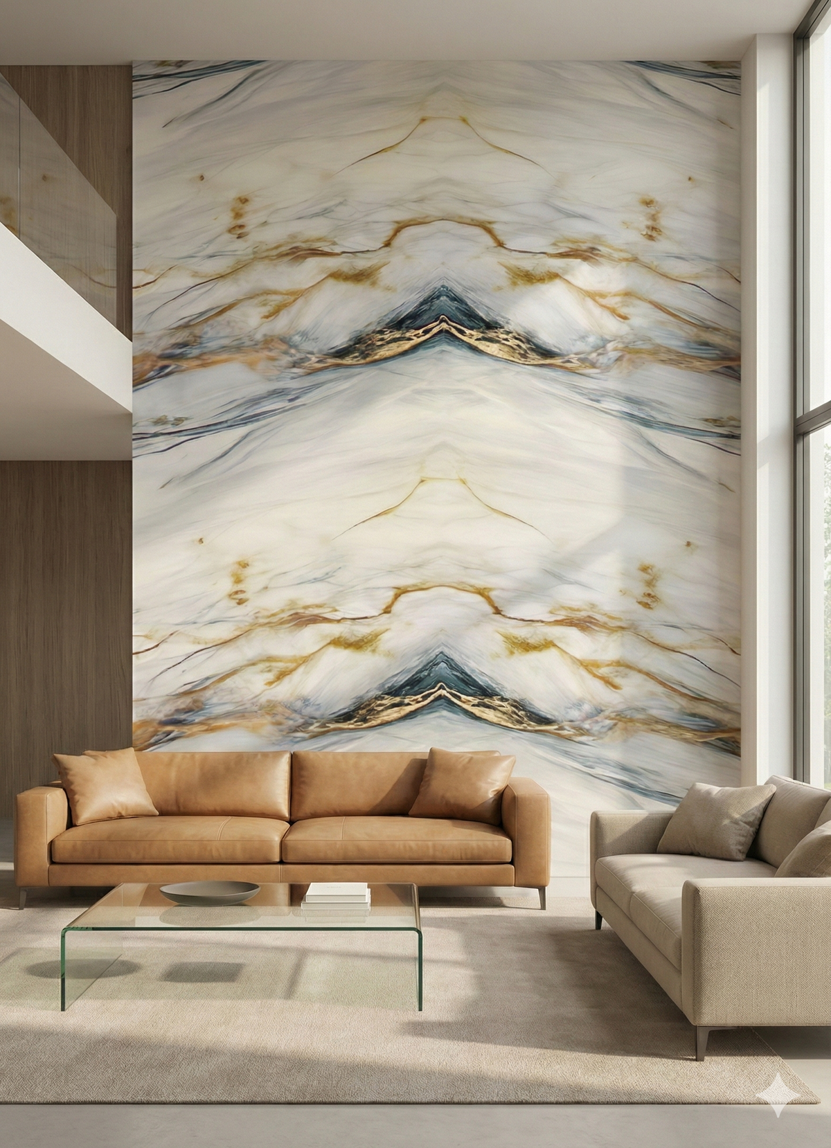 White & golden line  UV Coated  Self Adhesive Real Marble finished Wallpaper Roll For Hall, Bedroom, Hotel And Cafe Décor | Washable and Waterproof Marble Wallpaper Roll( Length 110 INCH x Width 48  INCH)(MSR-105)